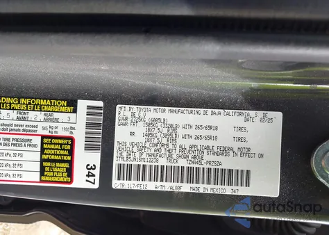 2025 Toyota Tacoma Trd Sport 4Wd z USA, uszkodzony, nr VIN 3TMLB5JN1SM112238